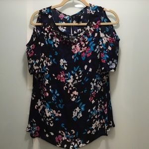 Floral Cold Shoulder Blouse
